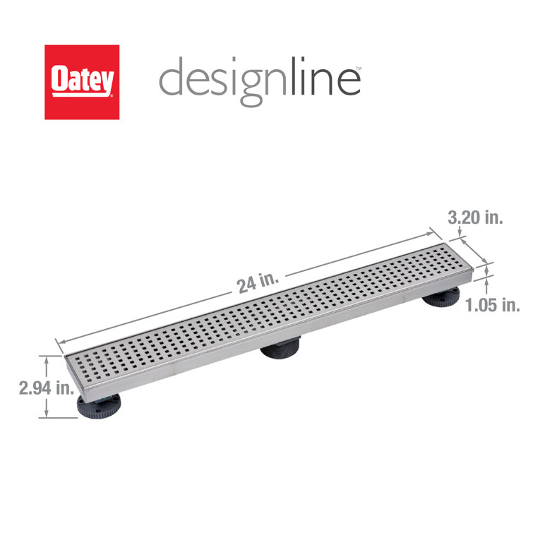 Matte Black Stainless Steel Linear Shower Drain Cover, 24 Inches