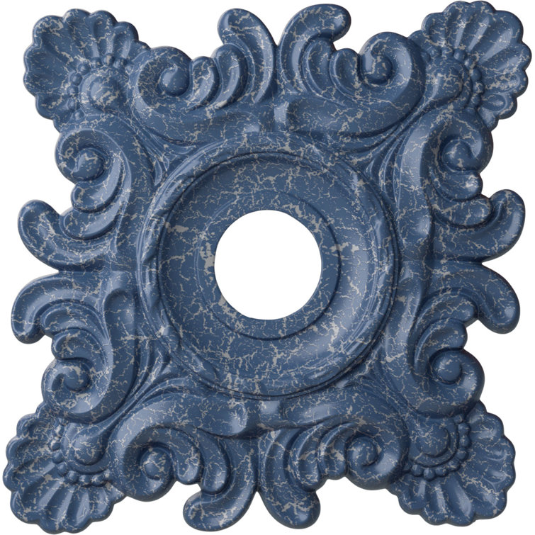 Americana Crackle Blue Polyurethane Ceiling Medallion