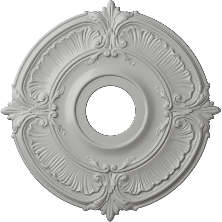 Hand-Painted Frost White Urethane Ceiling Medallion, 18"