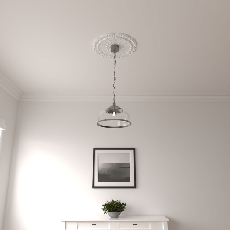 Primed White High-Density Urethane Flower Ceiling Medallion