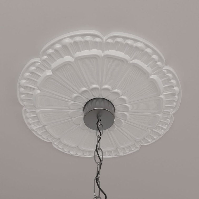 Primed White High-Density Urethane Flower Ceiling Medallion