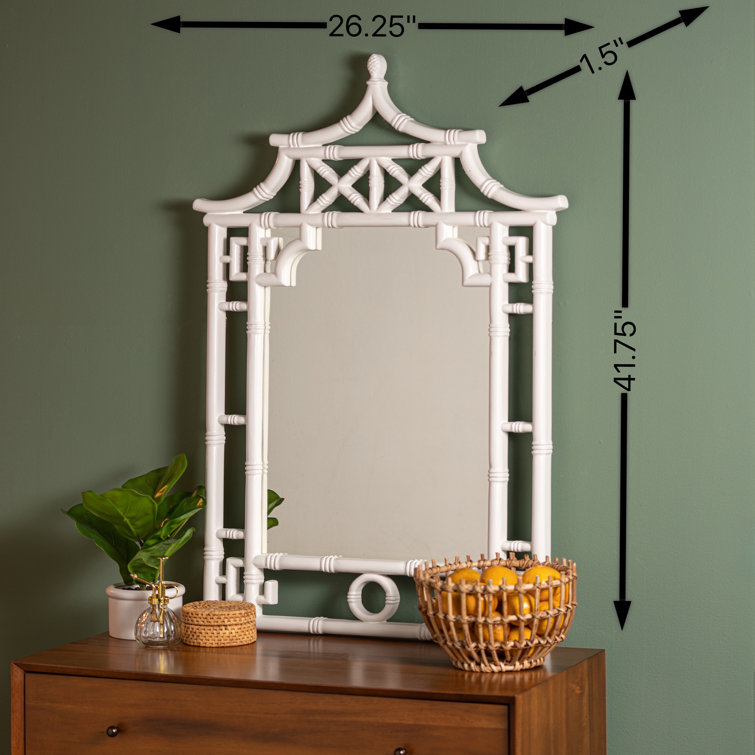 Glossy White Rectangular Polyurethane Wall Mirror