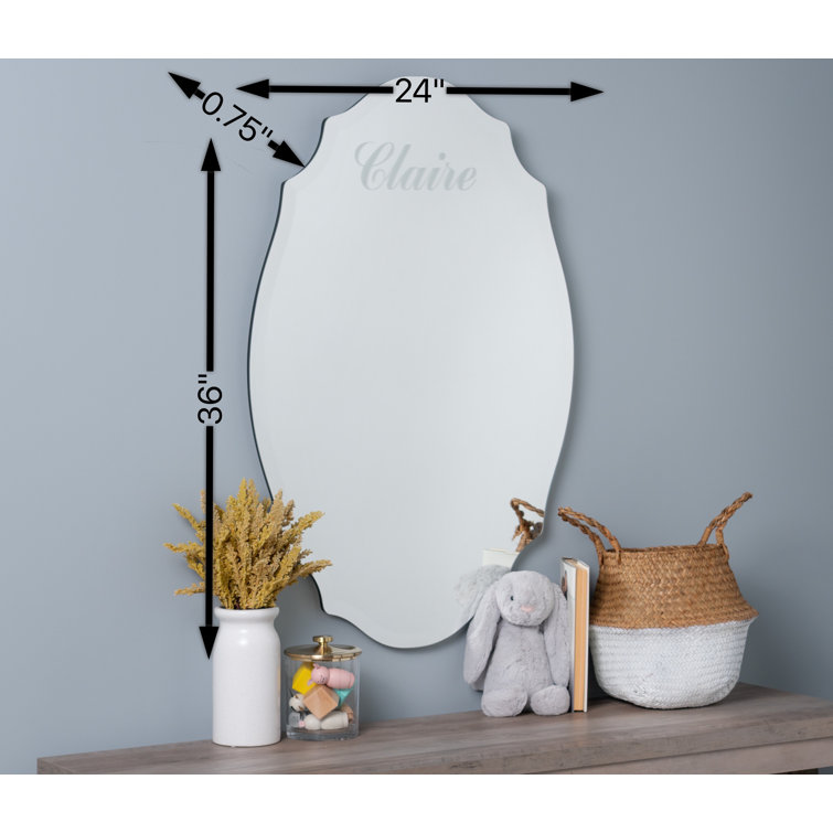 Oval Frameless Beveled Glass Wall Mirror