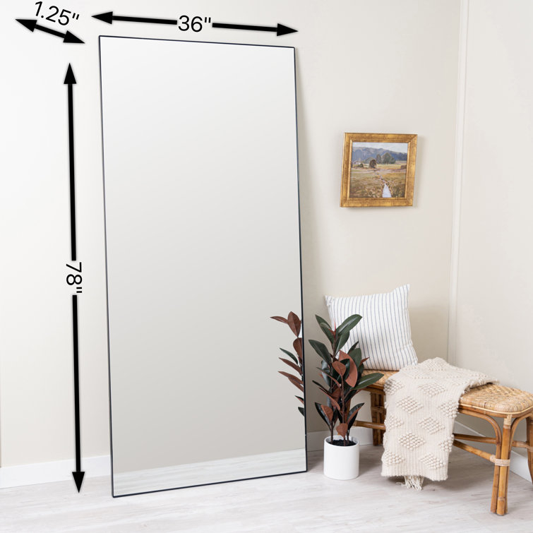 Elegant Full-Length Rectangular Mirror in Silver and Gold