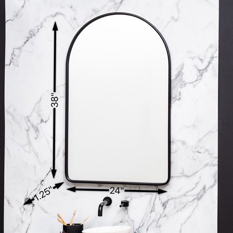 Elegant Rectangular Wall Mirror with Gold Metal Frame