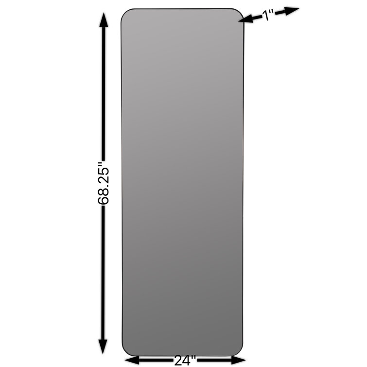 Black Metal Framed Rectangular Wall Mirror