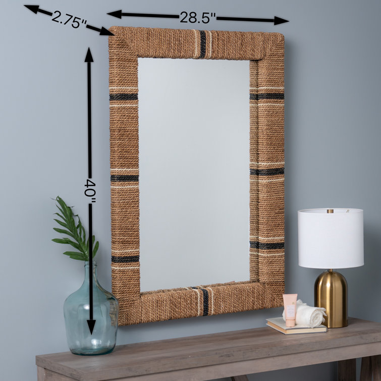 Genesis 32'' Brown and Black Rope Rectangle Mirror