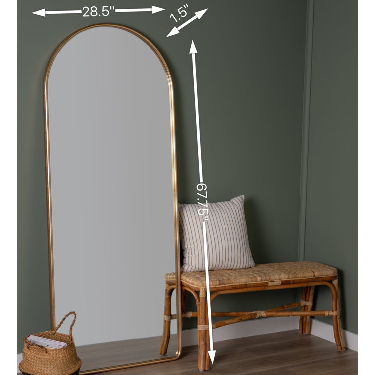 Gold Arch Top Full Length Floor Mirror