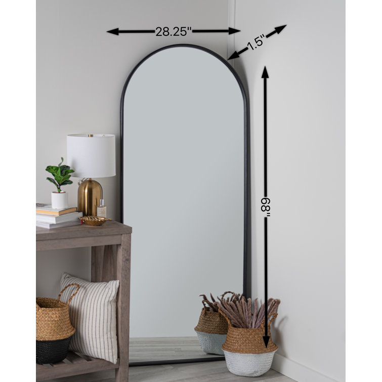 Elegant Arch Full-Length 68" Floor Mirror in Silver and Gold