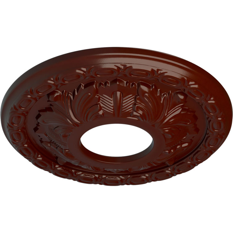 Brushed Mahogany Polyurethane Leaf Ceiling Medallion