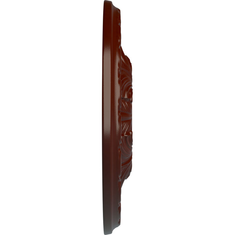 Brushed Mahogany Polyurethane Leaf Ceiling Medallion
