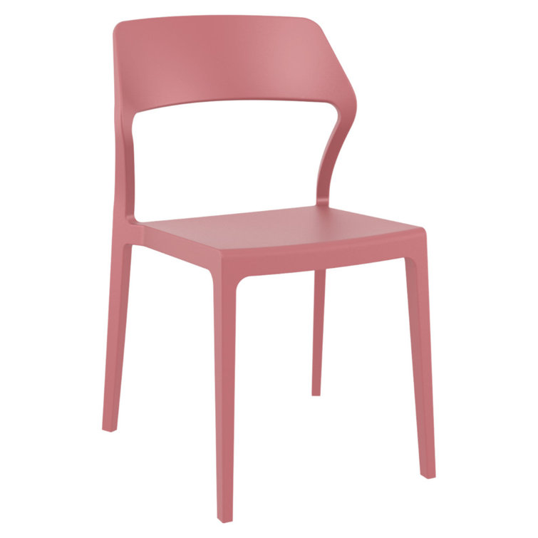Marsala Plastic Weather-Resistant Stackable Outdoor Dining Chairs, Set of 2