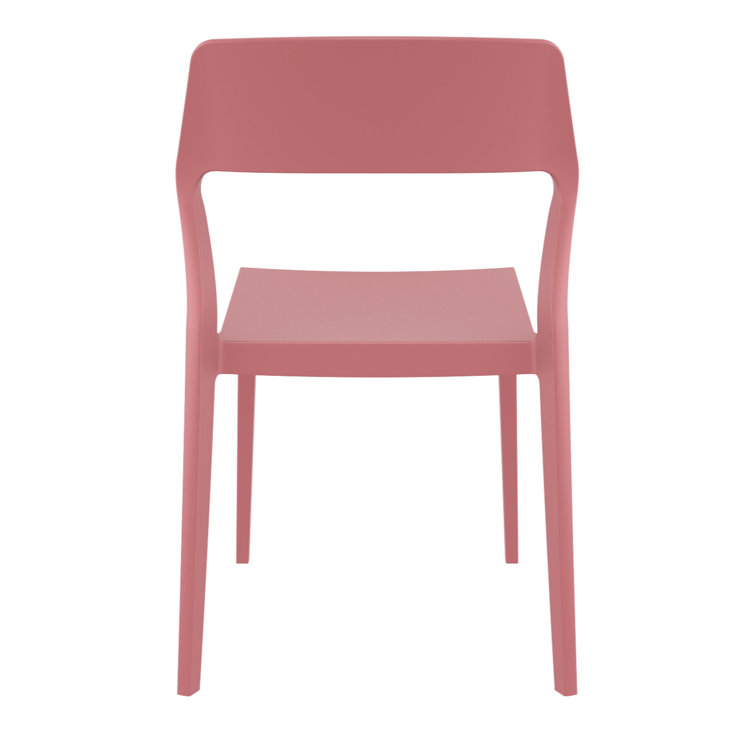 Marsala Plastic Weather-Resistant Stackable Outdoor Dining Chairs, Set of 2