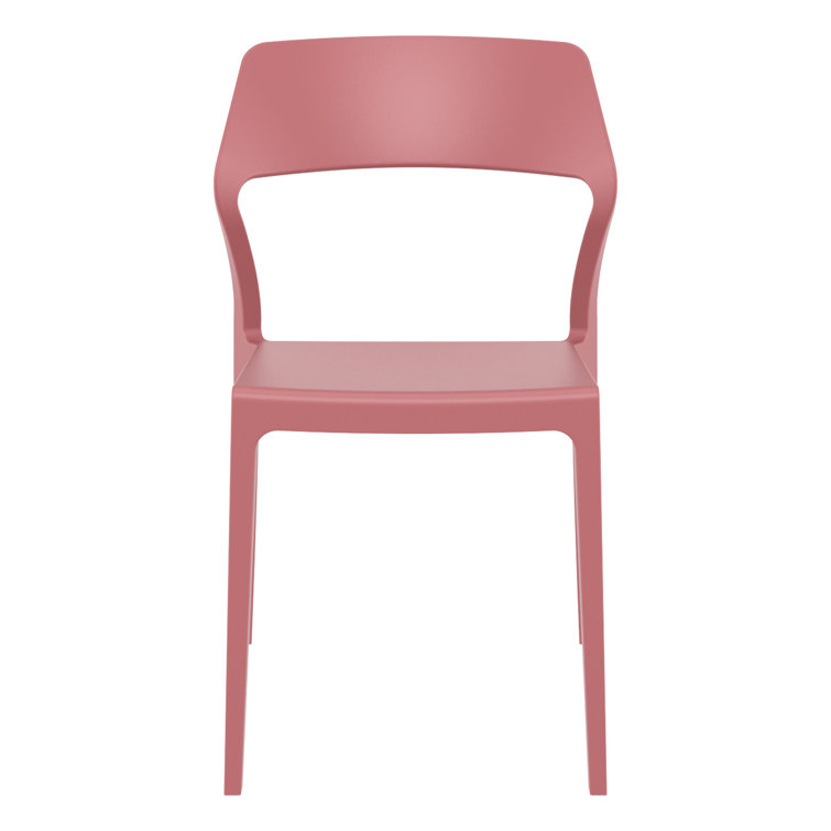 Marsala Plastic Weather-Resistant Stackable Outdoor Dining Chairs, Set of 2
