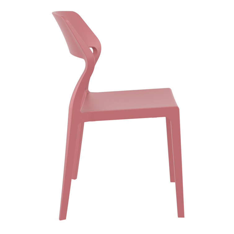 Marsala Plastic Weather-Resistant Stackable Outdoor Dining Chairs, Set of 2
