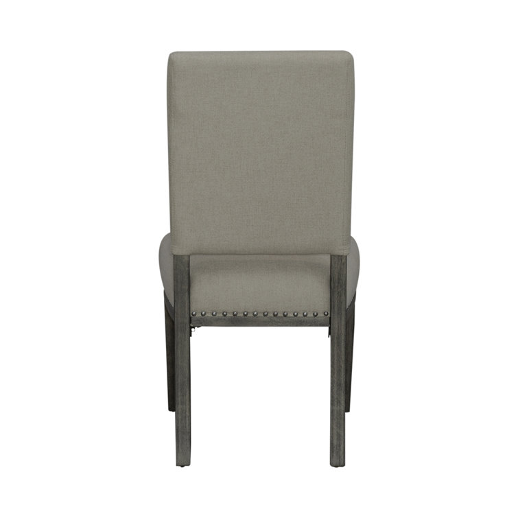 Havana Brown Upholstered Side Chair with Nailhead Trim