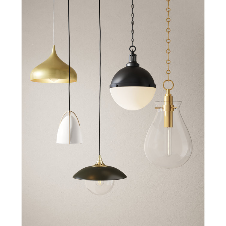 Aged Brass and Glass LED Pendant Light