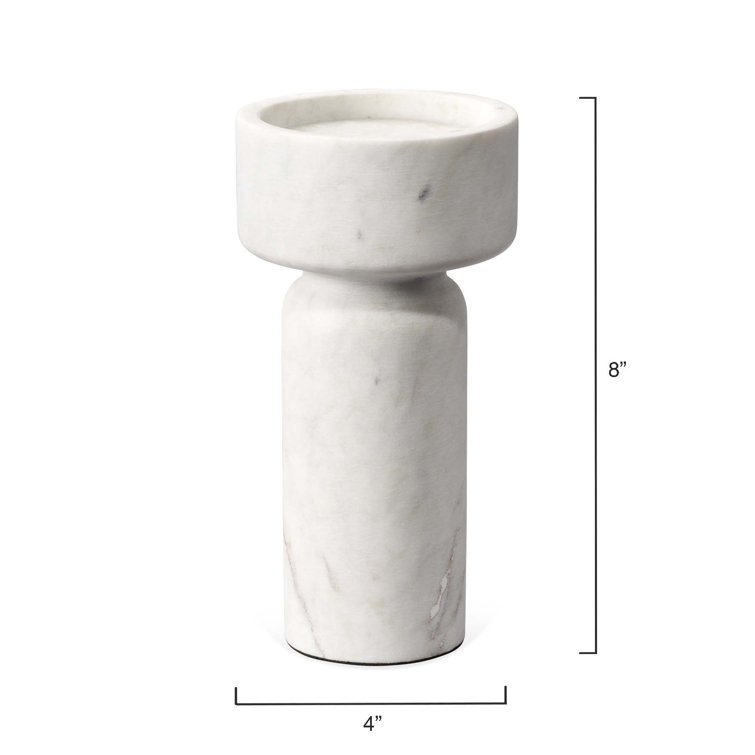 Apollo White Marble Contemporary Candlestick