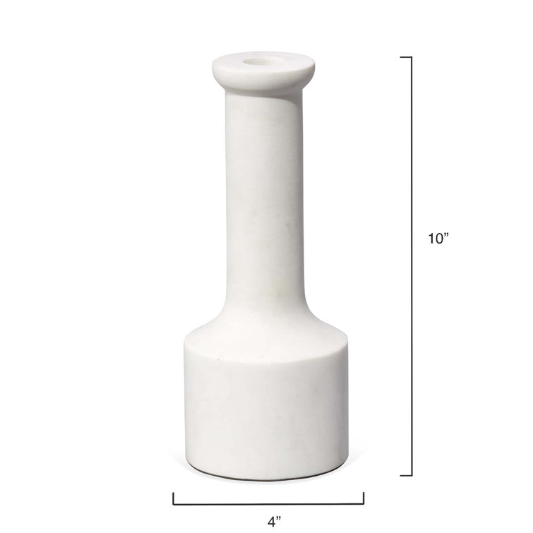 White Marble Contemporary Candlestick Set of 2