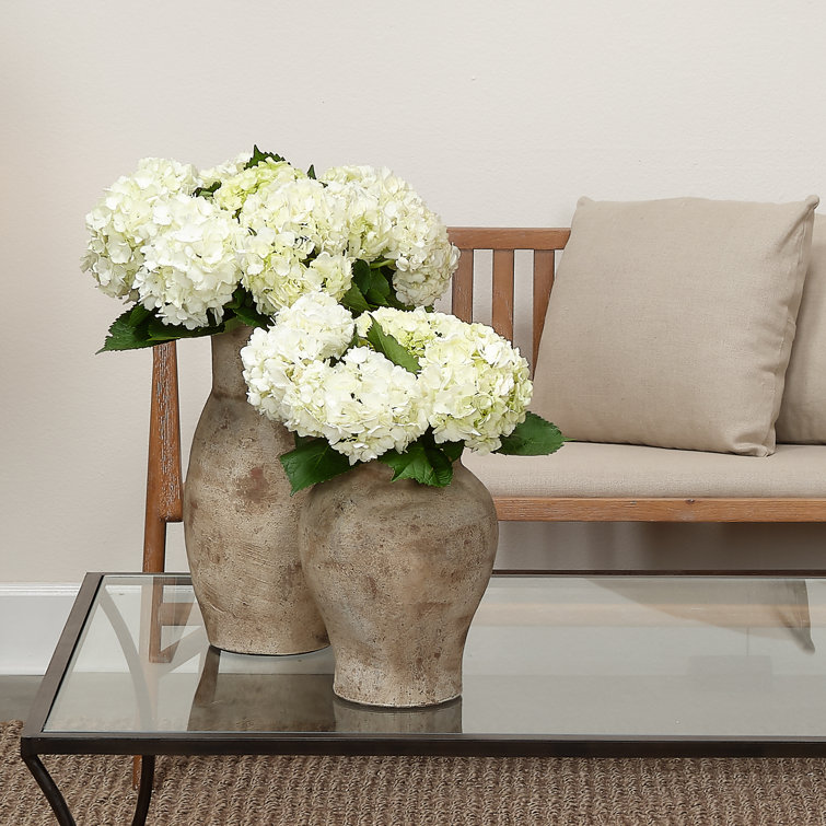 Beige Ceramic Rustic Urn-Shaped Table Vase