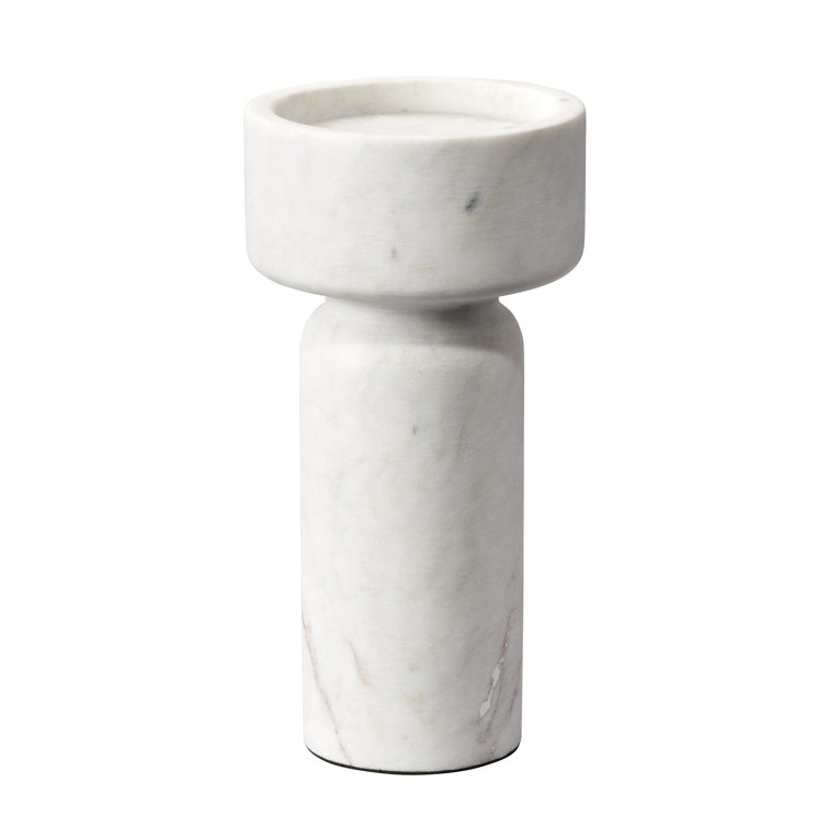 Apollo White Marble Contemporary Candlestick