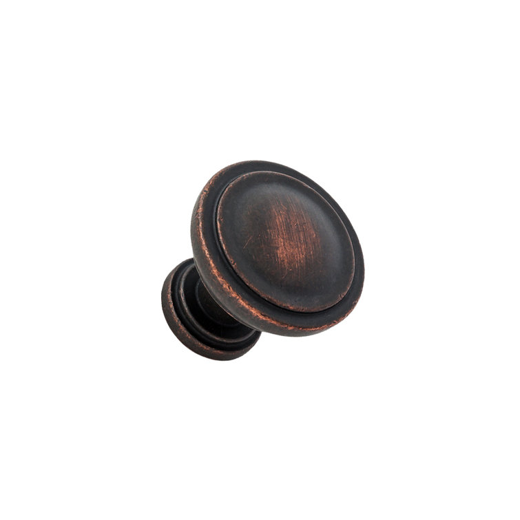 Boise Round Oil Rubbed Bronze Cabinet Knob with Mounting Hardware