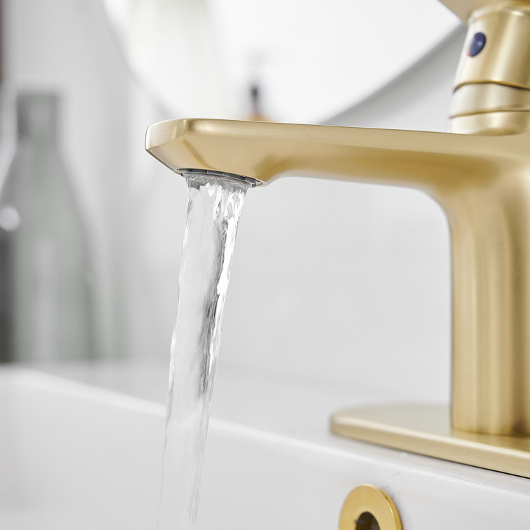 Brushed Gold Stainless Steel Single Handle Bathroom Faucet