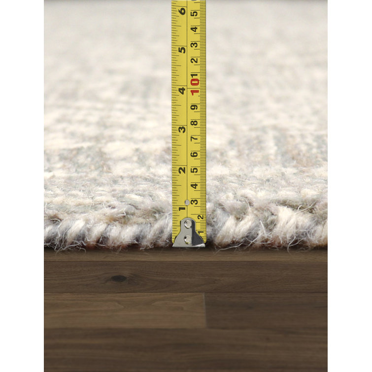 Ivory Abstract Handmade Wool and Viscose Rug