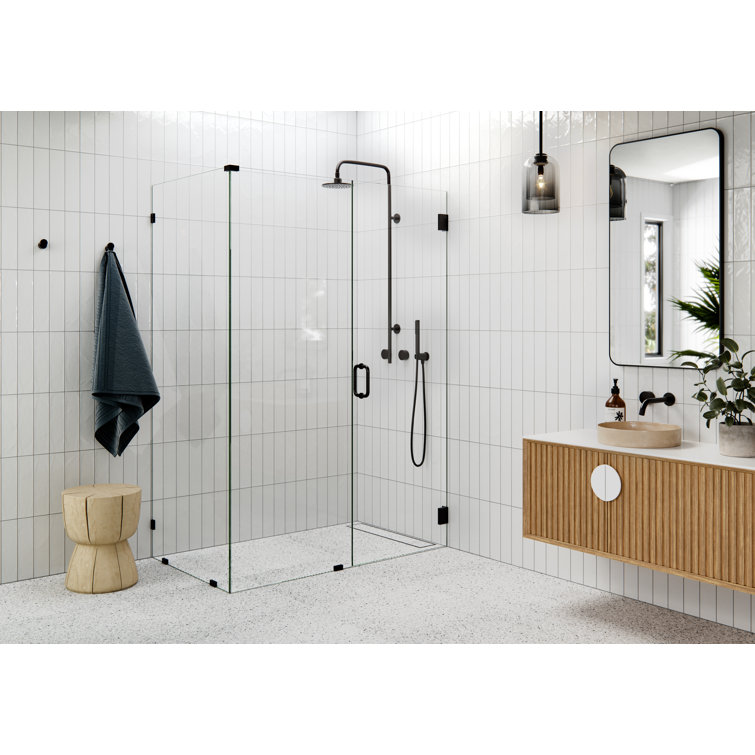 78" Frameless Shower Enclosure with Oil Rubbed Bronze Finish