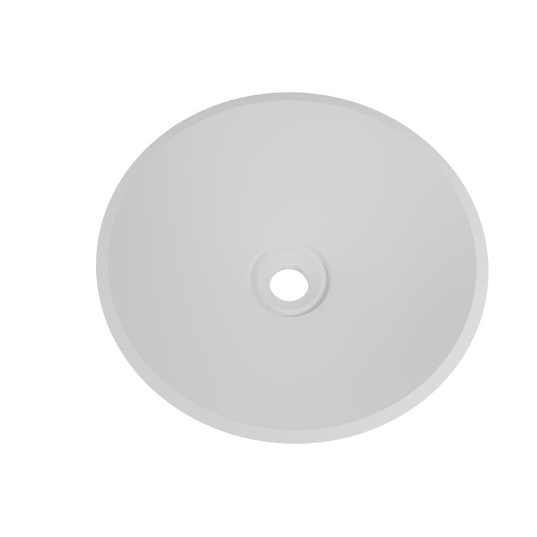Mahdi Matte White Ceramic Round Vessel Sink, 18.9"