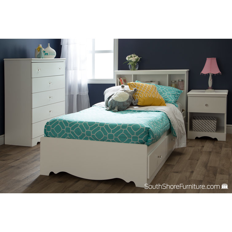 Elegant Crystal Double 5-Drawer Chest in Pure White