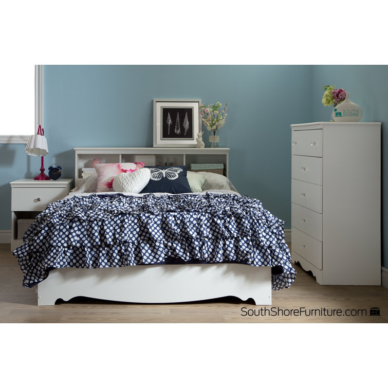 Elegant Crystal Double 5-Drawer Chest in Pure White