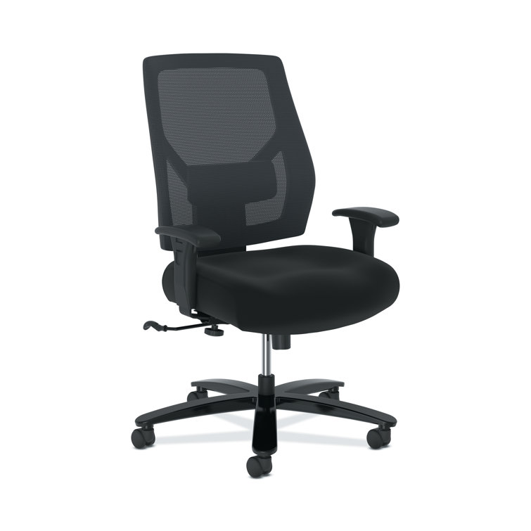 Modern High-Back Black Mesh & Fabric Big and Tall Office Chair