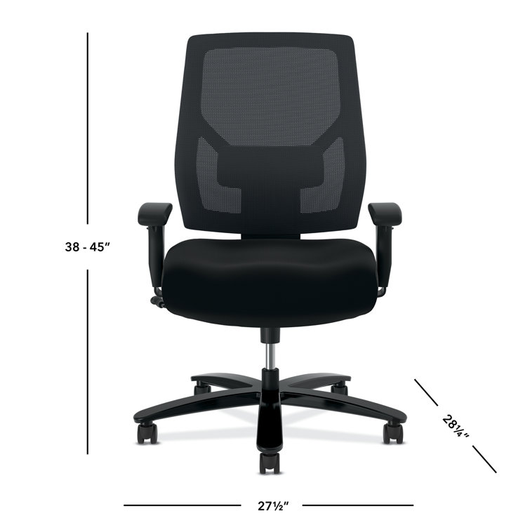 Modern High-Back Black Mesh & Fabric Big and Tall Office Chair