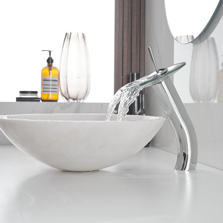 Polished Chrome Waterfall Single Handle Vessel Sink Faucet