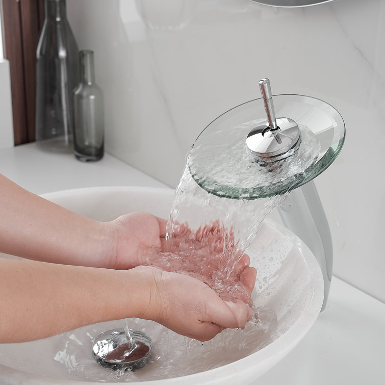 Polished Chrome Waterfall Single Handle Vessel Sink Faucet
