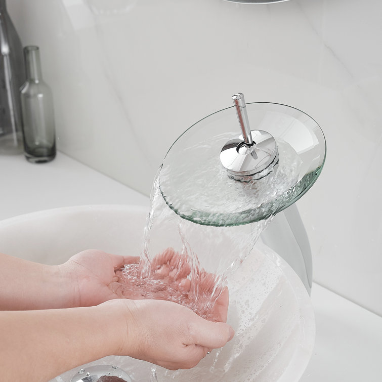 Polished Chrome Waterfall Single Handle Vessel Sink Faucet