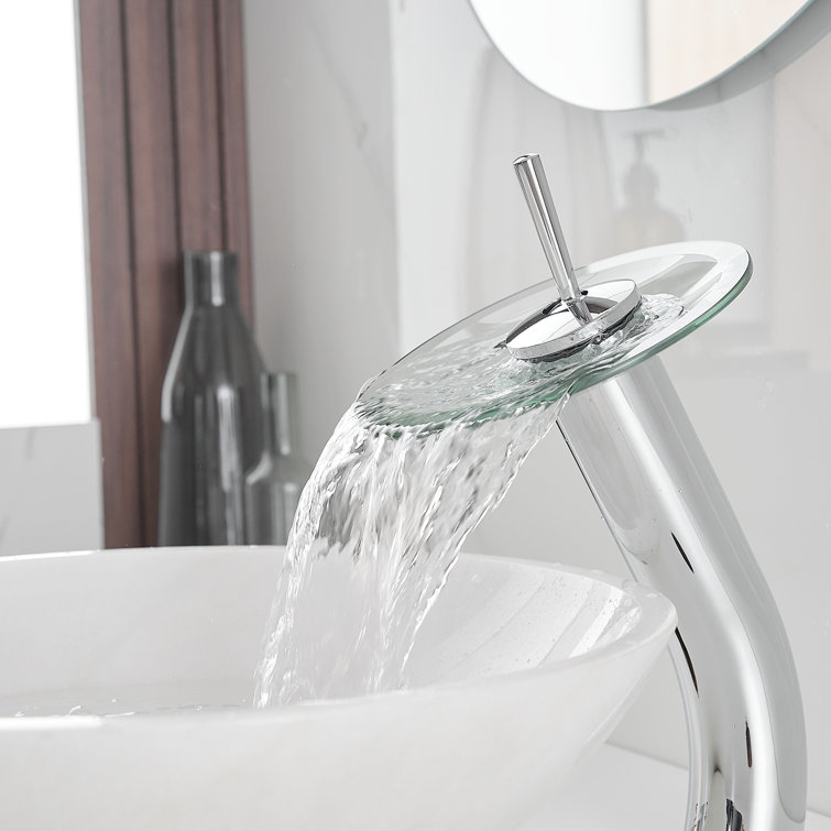 Polished Chrome Waterfall Single Handle Vessel Sink Faucet