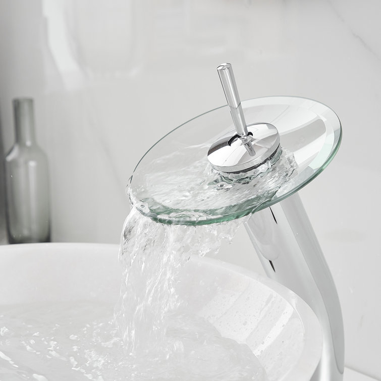 Polished Chrome Waterfall Single Handle Vessel Sink Faucet