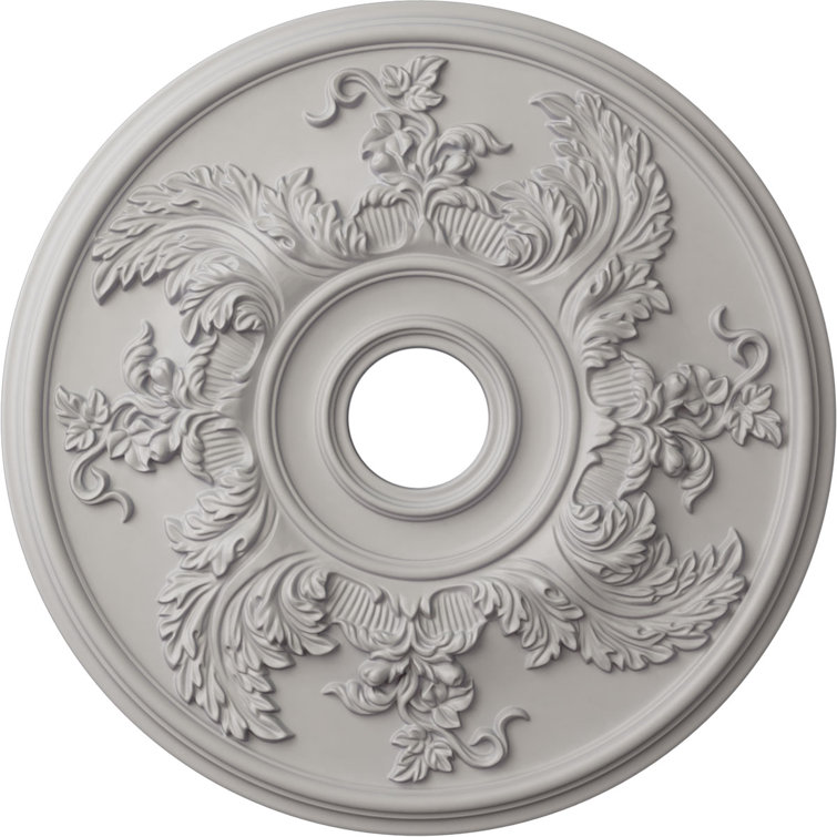 Ultra Pure White Polyurethane Acanthus Twist Ceiling Medallion