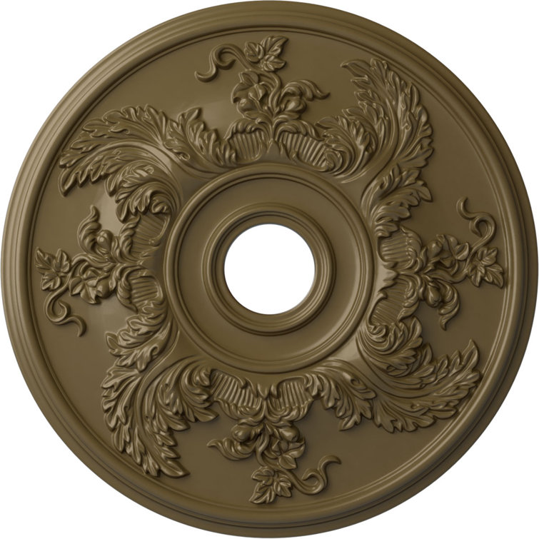 Hand-Painted Mississippi Mud Acanthus Twist Ceiling Medallion