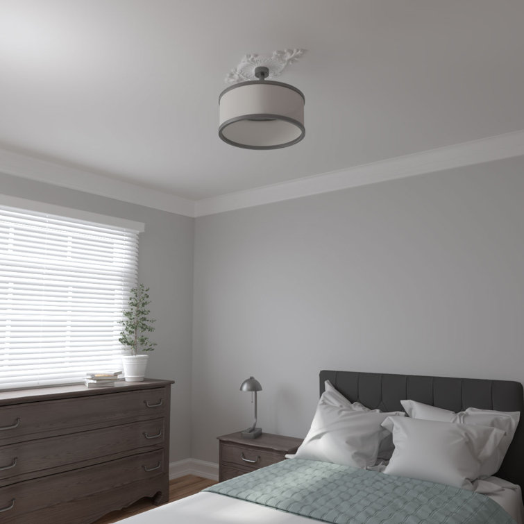 Primed White Polyurethane Rose and Ribbon Ceiling Medallion