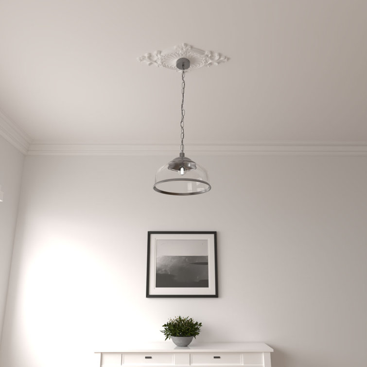 Primed White Polyurethane Rose and Ribbon Ceiling Medallion
