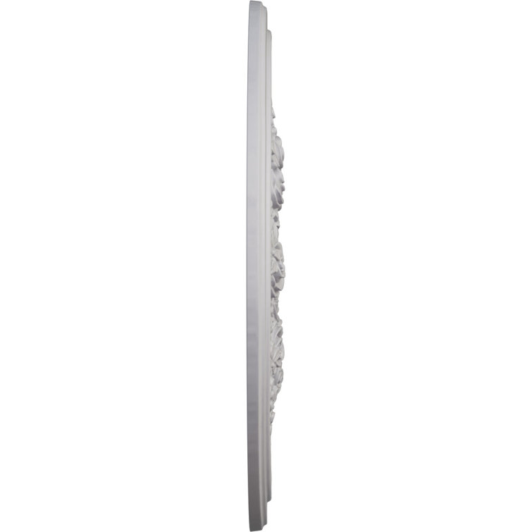 Ultra Pure White Rose and Ribbon Ceiling Medallion