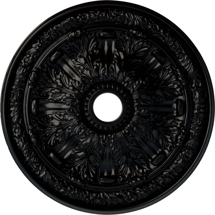 Jet Black Hand-Painted Polyurethane Ceiling Medallion