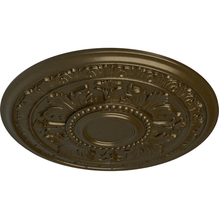 Large Brass Urethane Ceiling Medallion with Intricate Design