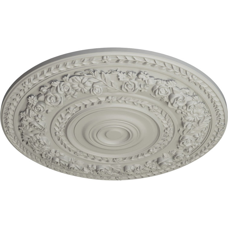 Pot of Cream Round Urethane Rose Ceiling Medallion