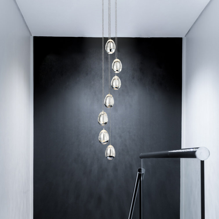 Venezia Chrome 7-Light Adjustable LED Teardrop Chandelier