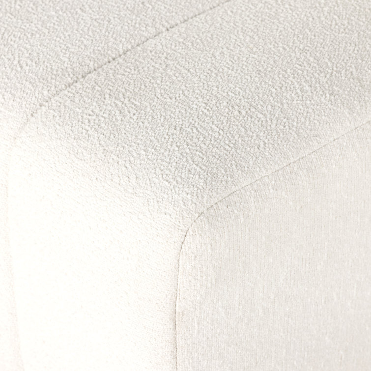Fayette Cloud White Tufted Fabric 3-Piece Sectional Sofa