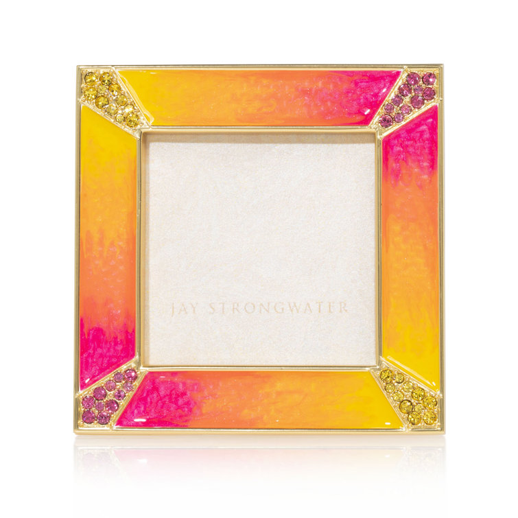 Electric Pink and Gold Metal Square Picture Frame